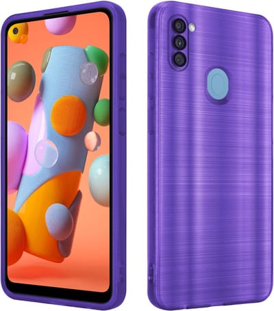 Cadorabo Hoesje geschikt voor Samsung Galaxy A11 / M11 in Brushed Paars - Beschermhoes Case Cover van flexibel TPU silicone in Brushed design