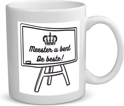 Meester u bent de beste Mok met opdrukDocent cadeau - Meester en juffen dag - cadeautjes - Meesterdag cadeau - cadeau meester - einde schooljaar - afscheid- 350 ML inhoud