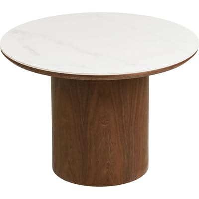 House Nordic Salontafel Noli - Rond Keramisch Wit/Bruin - Ø60x42cm