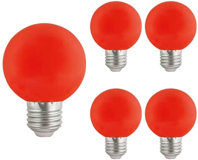 VITO LED Lamp G45 E27 - 3W (vervangt 20W) - 180lm - Rood Licht - 180-240V - Flikkervrij - Energiezuinig - 5 stuks