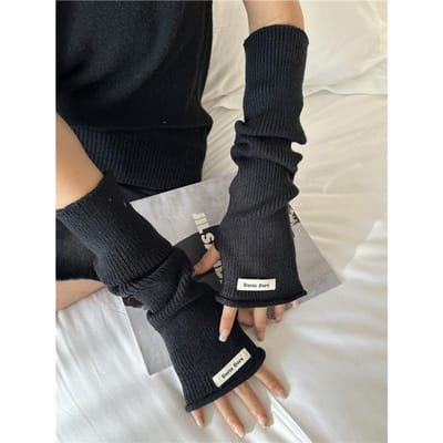 Nieuwe Gebreide Mouwen voor Dames Lange Wol Veelzijdig Koreaanse Versie van Gestapelde Handschoenen Modieus Eenvoudig Studenten Armbedekking average size gray