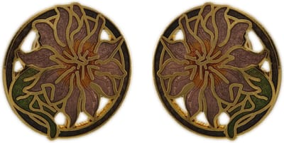 Behave - Oorclips dames - bloemmotief - paars - 2 cm
