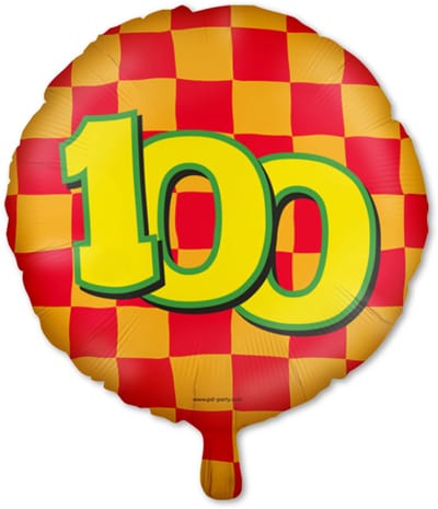 LUQ – Folie Ballon Happy Party 100 Jaar – Veelkleurig Design – Luxe Verjaardag Decor – Feest Versiering – Helium Ready