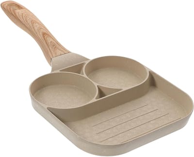 Koekenpan Mini - Ontbijt Pan - Eieren Bakken - Anti-aanbaklaag - 4-Gats - As Shown