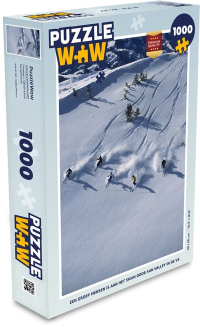Puzzel Een groep mensen is aan het skiën door Sun Valley in de VS - Legpuzzel - Puzzel 1000 stukjes volwassenen