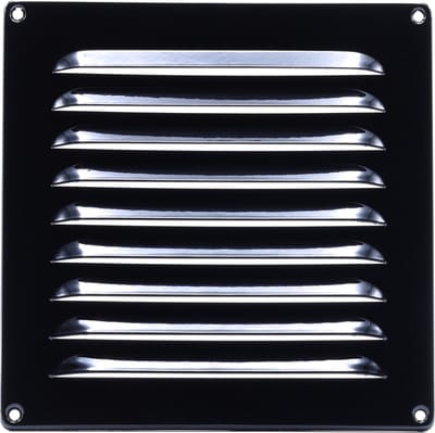 Nedco Vierkant schoepenrooster - Aluminium - Zwart - 200 x 200 mm