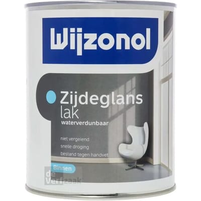 Wijzonol Zijdeglanslak - 0,5 liter - Waterbasis - Wit - Voor Binnen - Krasbestendig