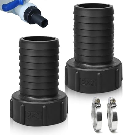 IBC-adapter S60 x 6 op slangtule, IBC-tankadapter S60 x 6 (60 mm), grove schroefdraad, import naar 50 mm, tuinslang, kraanadapter, tankslangadapter, IBC, tankaccessoires, 2 stuks