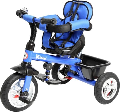 Driewieler voor kinderen - Kinderdriewieler - Buiten spelen - 4-in-1 model - 98 x 51 x 110 cm - Blauw