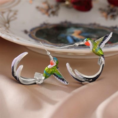 Dames Oorbellen 3D Kolibrie Oorbellen Dierensieraden Schattig Girly Ooraccessoires Bruiloftscadeaus black