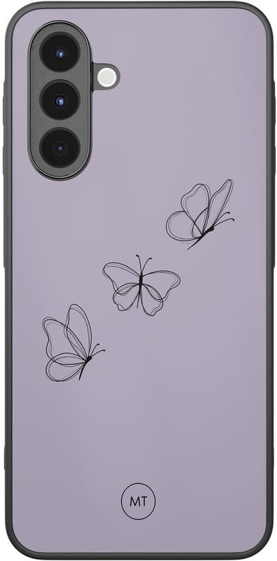 Hoesje geschikt voor Samsung Galaxy A16 - Vlindertjes - TPU Hard Case Backcover - Paars - Mooie Telefoonhoesjes