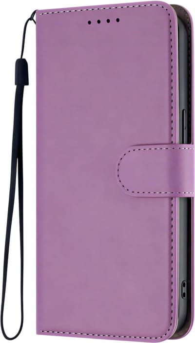 Lederen Telefoonhoesje – Geschikt voor Samsung Galaxy S25, Magnetische Flip Bookcase Hoesje met Portemonnee-Paars