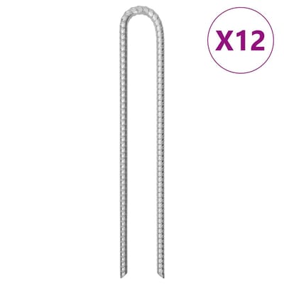 vidaXL - Tentharingen - 12 - st - U-vormig - Ø12 - mm - 41,5 - cm - gegalvaniseerd - staal