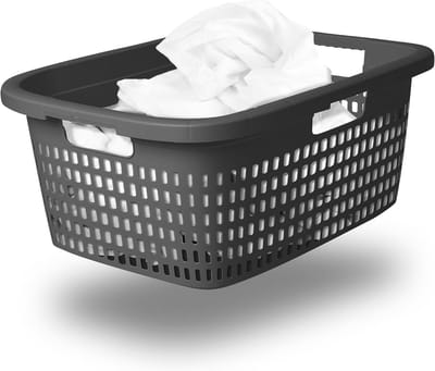 Wasmand met 3 handgrepen 25 liter - Antraciet - Ideaal voor badkamer en wasruimte