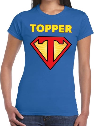 Super Topper t-shirt dames blauw / Blauw Super Topper shirt dames XS