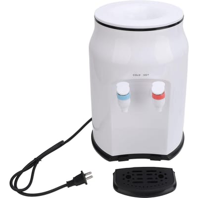Warm Koud Water Dispenser Bovenlader Klein Aanrecht Waterkoeler Dispenser voor Thuis Slaapzaal white