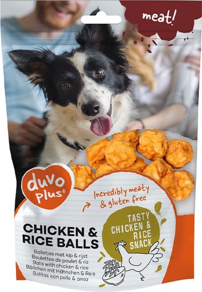 Duvo - hondensnack kip en rijst balletjes (+- 2cm) 180 gr - lekker en glutenvrij. vanaf 6 maanden - VETARM