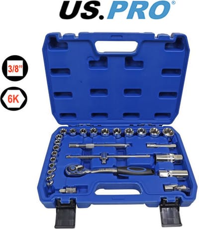 Super Lock Doppenset / Dopsleutelset met 72-tandige ratel 3/8" 26-delig