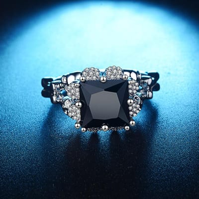 Punk Schedel Retro Gotische Stijl Voor Vrouwen Mannen Halloween Zwarte Zirkonia Sieraden Ringen 10 white