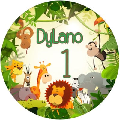 20x Jungle Stickers - Verjaardag Jungle - Dieren - Jungle - Safari - Gepersonaliseerd - Sluitstickers - Kinderfeest Traktatie - Uitdelen - Uitdeeltraktatie - Wensetiket - Rond - 40mm - Glossy sticker