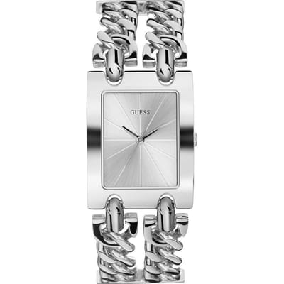 GUESS Mod Heavy Metal Zilver Roestvrij Staal Dames Quartz Horloge W1117L1 zilver