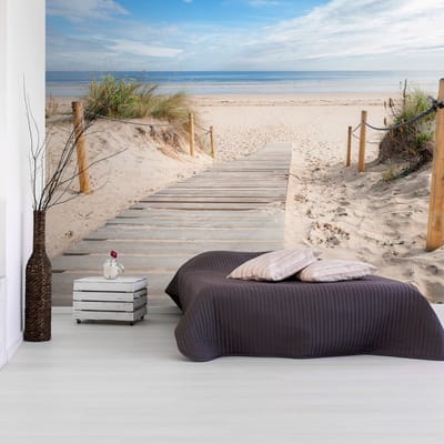98cm X 70cm - Zelfklevend fotobehang - Op het strand, 8 maten, premium print