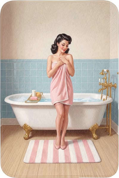Badmat 60x90 cm - Antislip - Badkamer - Vrouw - Roze - Badmatten voor badkamer - Badkamermat - Douchemat - Badkamer mat