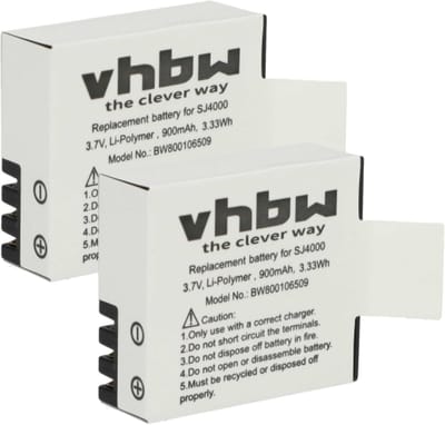 Reserve Batterij Set - Camera Energie - Video Opnames - Met Informatiechip - 900 mAh