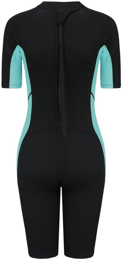 Nivard Wetsuit Dames - Swimsuit - Shorty - Surfpak - Duikpak - Lange Mouw - Zwemsuit - Zwart/Blauw - XS