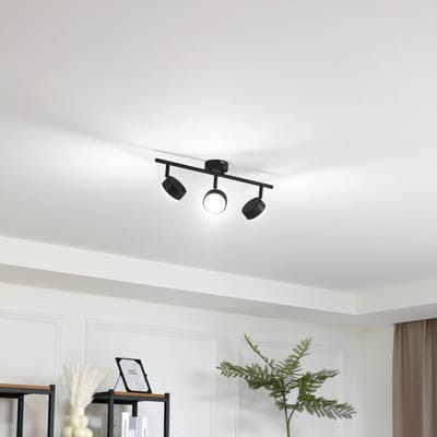 Lindby - buitenspot - 3lichts - IJzer, kunststof, glas - H: 16.9 cm - GX53 - zwart mat