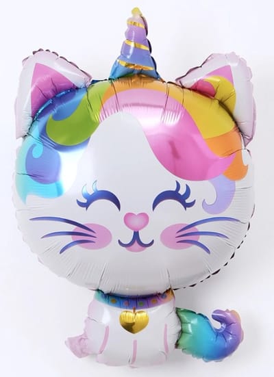 Folieballon - Poesje Regenboog - 55 x 86 cm - ballon - feest - versiering - feest decoratie - 1 stuk