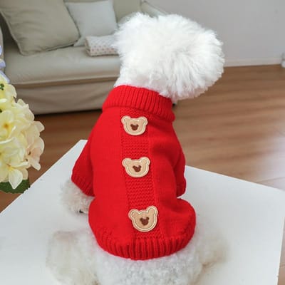 Kersttrui voor huisdieren Hond Basis Gebreide Trui Kattenkleding Zachte Koekje Teddybeer Truien Herfst en Winter Puppykleding XL