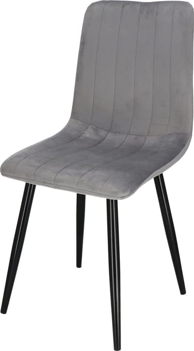 Springos Scandinavische Stoel - Gestoffeerd - Fluwelen - Metaal - Woonkamer - Keuken - Eetkamer - Interieur - Grijs - Zwart