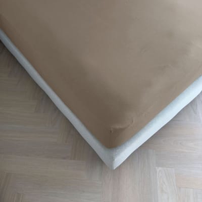 Kayori Emma Hoeslaken Katoensatijn - 90x210-220cm - Matrasdikte 35cm - Rondom Elastiek - Taupe
