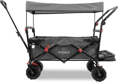 FUXLIFE by FUXTEC CTB800 Strand Bolderkar - Beach Handkar - Grijs | Ideaal voor Zand & Zee - Opvouwbare Transportwagen - Max. 75kg