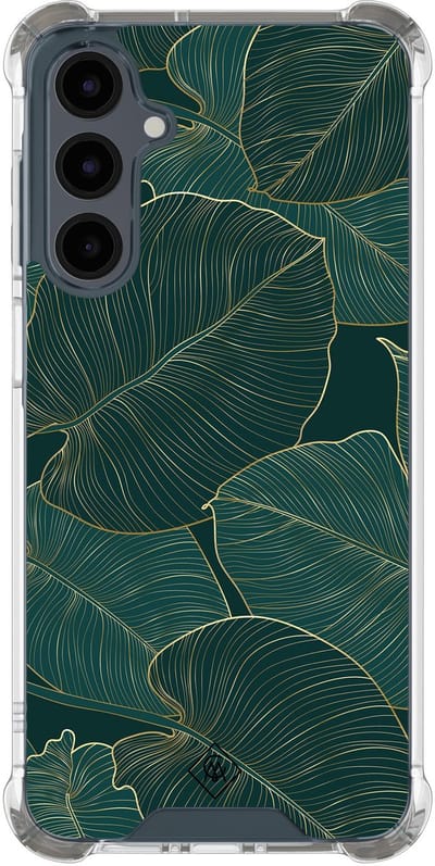 Casimoda® hoesje - Geschikt voor Samsung Galaxy A16 - Monstera Leaves - Shockproof case - Extra sterk - TPU/polycarbonaat - Groen, Transparant