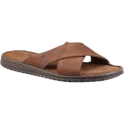 Hush Puppies Heren Nile Crossover Leren Sandalen (Bruin)