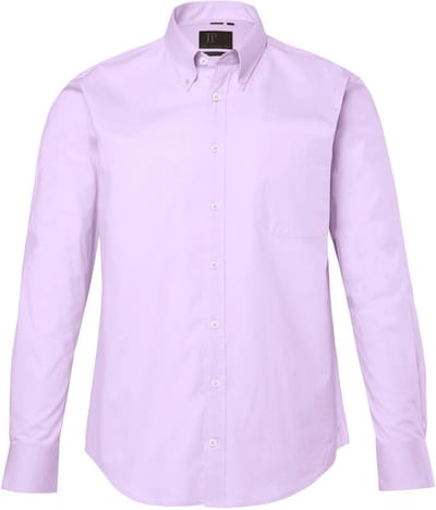 JP 1880 - Heren - overhemd FLEXNAMIC® lange mouwen buttondown kraag Modern Fit - Zachtlavendel - Maat XL