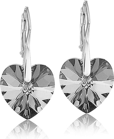 Montebello Oorbellen Noor HZ111 - Swarovski Hart - 925 Zilver Gerhod. - Ø14mm - 30mm