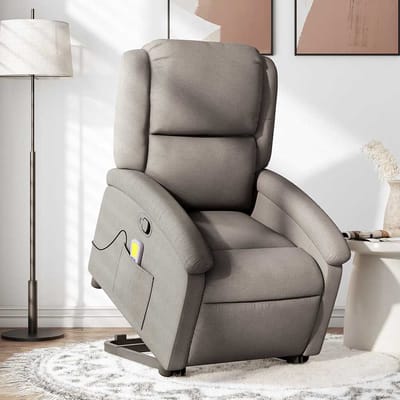 vidaXL - Sta-op-massagestoel - verstelbaar - stof - taupe