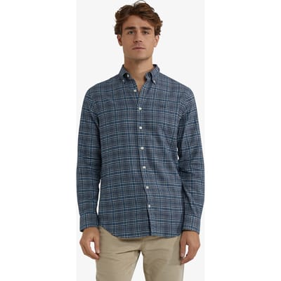 McGregor Flannel Twill Check Shirt Navy Size: S | Long-Sleeved T-Shirts Outlet | Heren | Blauw