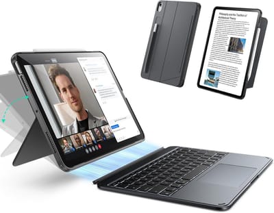 ESR Toetsenbord Hoes Geschikt voor iPad Air 13 (2024/2025) | Shift Book Case | Magnetisch Afneembaar Toetsenbord | Beschermhoes met Standaard | Verlichte Toetsen | Grijs