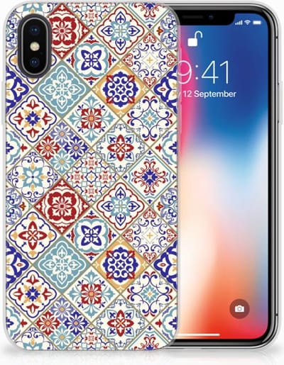 Apple iPhone X | Xs TPU Siliconen Hoesje Tiles Color