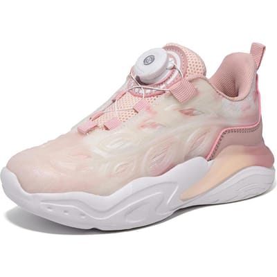 Draaibare Knop Lichtgevend Fluorescerend Meisjesschoenen Sneakers Kleine Witte Schoenen Lente en Herfst Meisjes Sportschoenen Casual Schoenen Overal bijpassend Trendy 38 white
