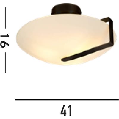 Searchlight Zonnewijzer plafondlamp, zwart/opaal wit, staal, glas, E27
