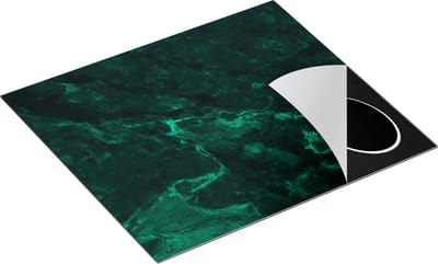 Chefcare Inductie Beschermer Abstracte Kunst - Donker Groene Marmer - 60x50 cm - Afdekplaat Inductie - Kookplaat Beschermer - Inductie Mat