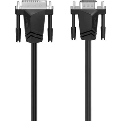 Hama 00200714 DVI-kabel DVI / VGA Adapterkabel DVI-I 18+5-polige stekker, VGA-stekker 15-polig 1.50 m Zwart Slimline