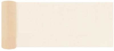Smalle organza tafelloper op rol in crèmekleur, 16 cm x 9 m