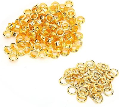 200 stuks 6mm metalen oogjes en gereedschapset voor handgemaakte leren schoenen en accessoires in goudkleur