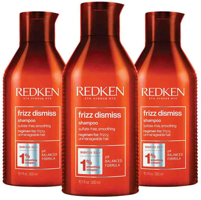 Redken Frizz Dismiss Shampoo - 3 x 300 ml - Voordeelverpakking